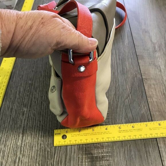 Marc by Marc Jacobs Womens Werdie Crossbody Messenger Bag Beige Taupe Orange - Picture 8 of 12